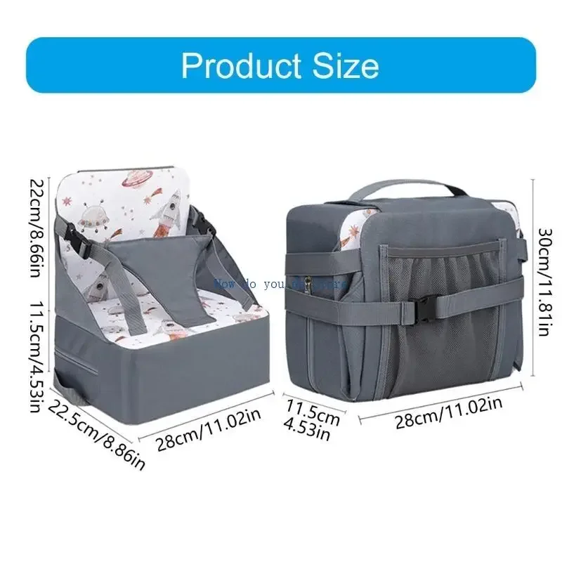 19QF صديقة للسفر للأطفال قابلة للطي مع مسند ظهر لتناول الطعام المريح #6