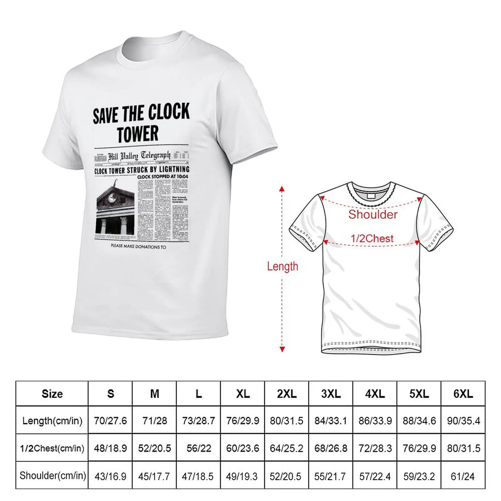 Save the Clock Tower T-Shirt boys whites customs Men's clothing