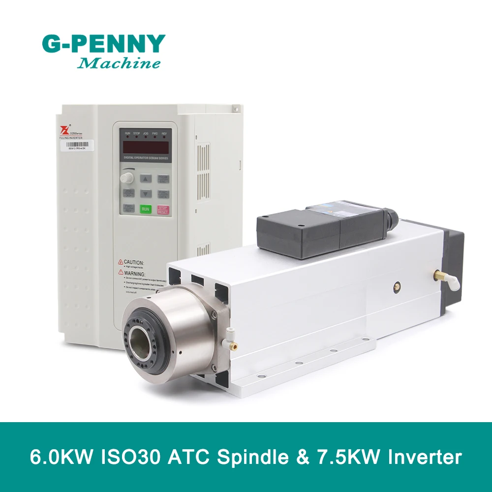 

Шпиндель G-Penny 220В/380В 6.0кВт с автоматической сменой инструмента, воздушным охлаждением и частотным приводом FuLing 7.5кВт