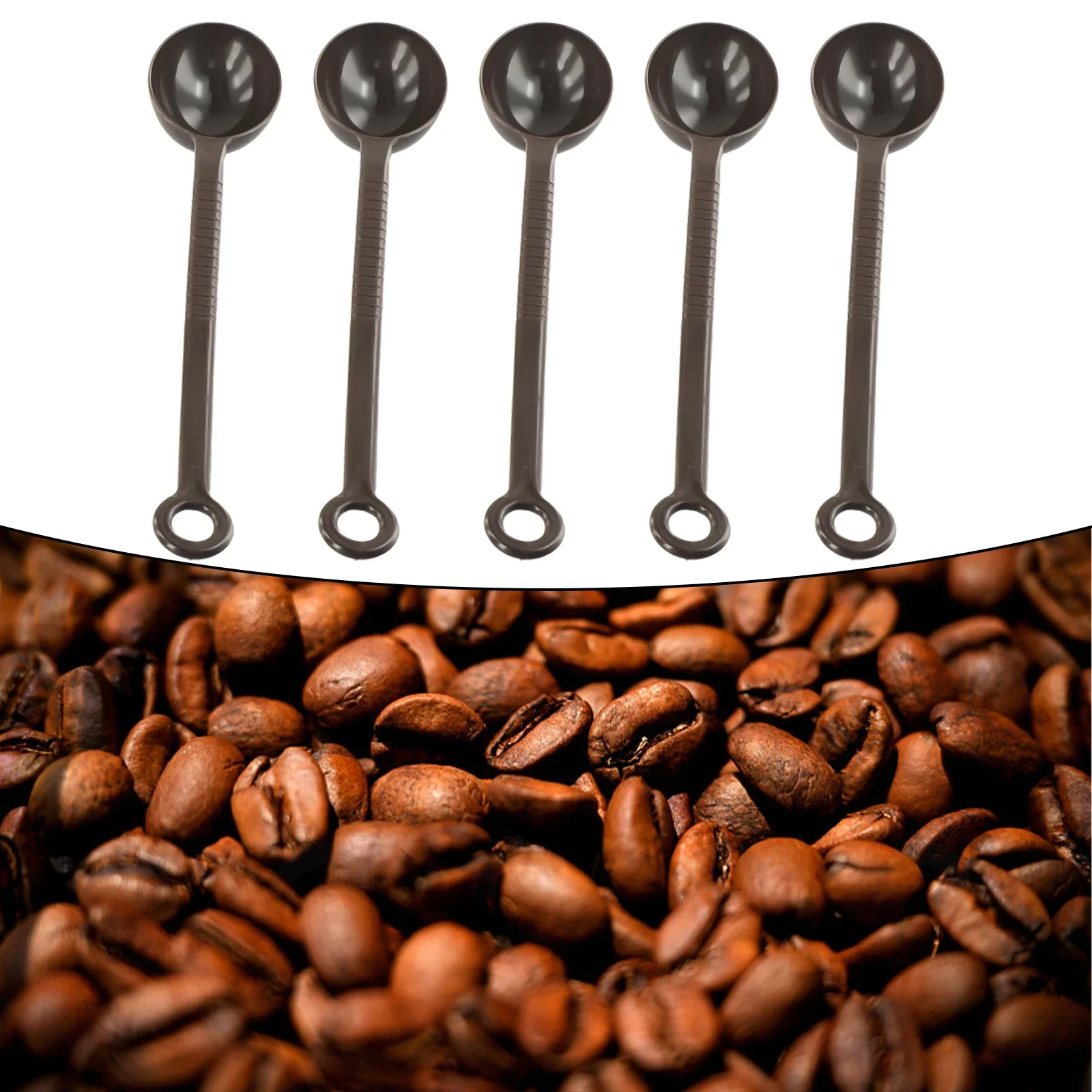 Plastic Spoons Brown Espresso Fruit Powder/Coffee Kitchen Measuring Scoop Set Tool 200mm 5PCS High Quality Hot