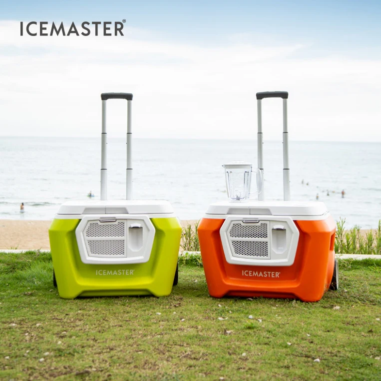 

IceMaster 54L China Supplier Low Price Trolley PP PE PU with Wheels and Handle Multifunctional Carry Food Cooler Box for Fish