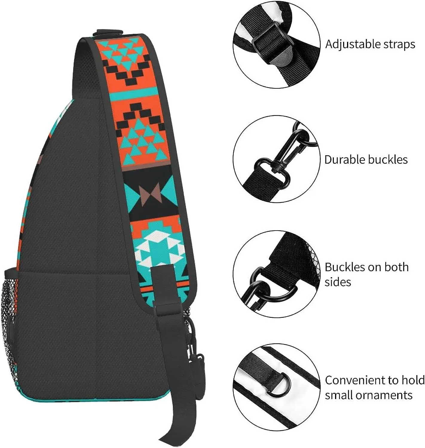 Tribal Ethnic Aztec Geometric Lightweight Sling Bag Chest Bag Crossbody Shoulder Backpack Gym Sports Travel Hiking Daypack