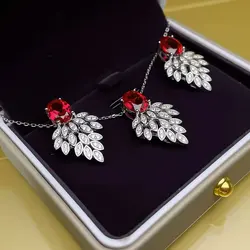 Brillian 2024 New High End Banquet Bridal Jewelry Set Necklace Earrings Women's Luxury Accessories Valentine's Day Gift