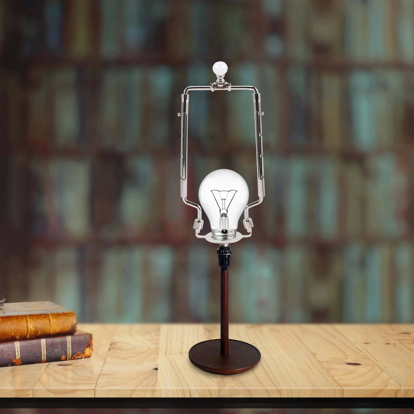 

Metal Lamp Harp Holder Kit Chrome Plated Anti Rust Durable 4 Gears Adjustable Spare Finial Table Floor Desk Lamps Lighting