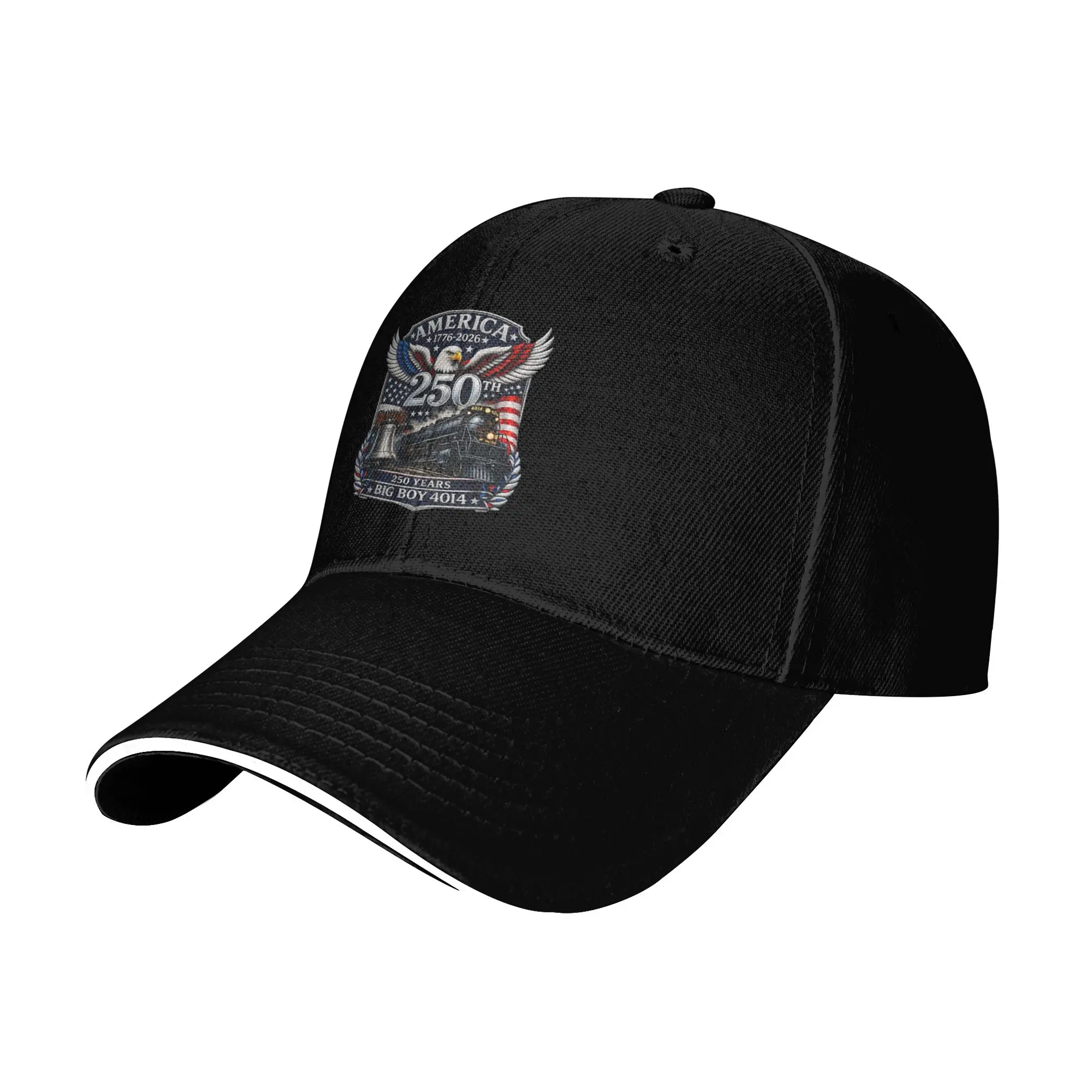 Big Boy 4014 Train 4th of July 250 Years Baseball Cap Couple Print Trucker Hat Sun Hunting Camping Snapback Cap Birthday Present