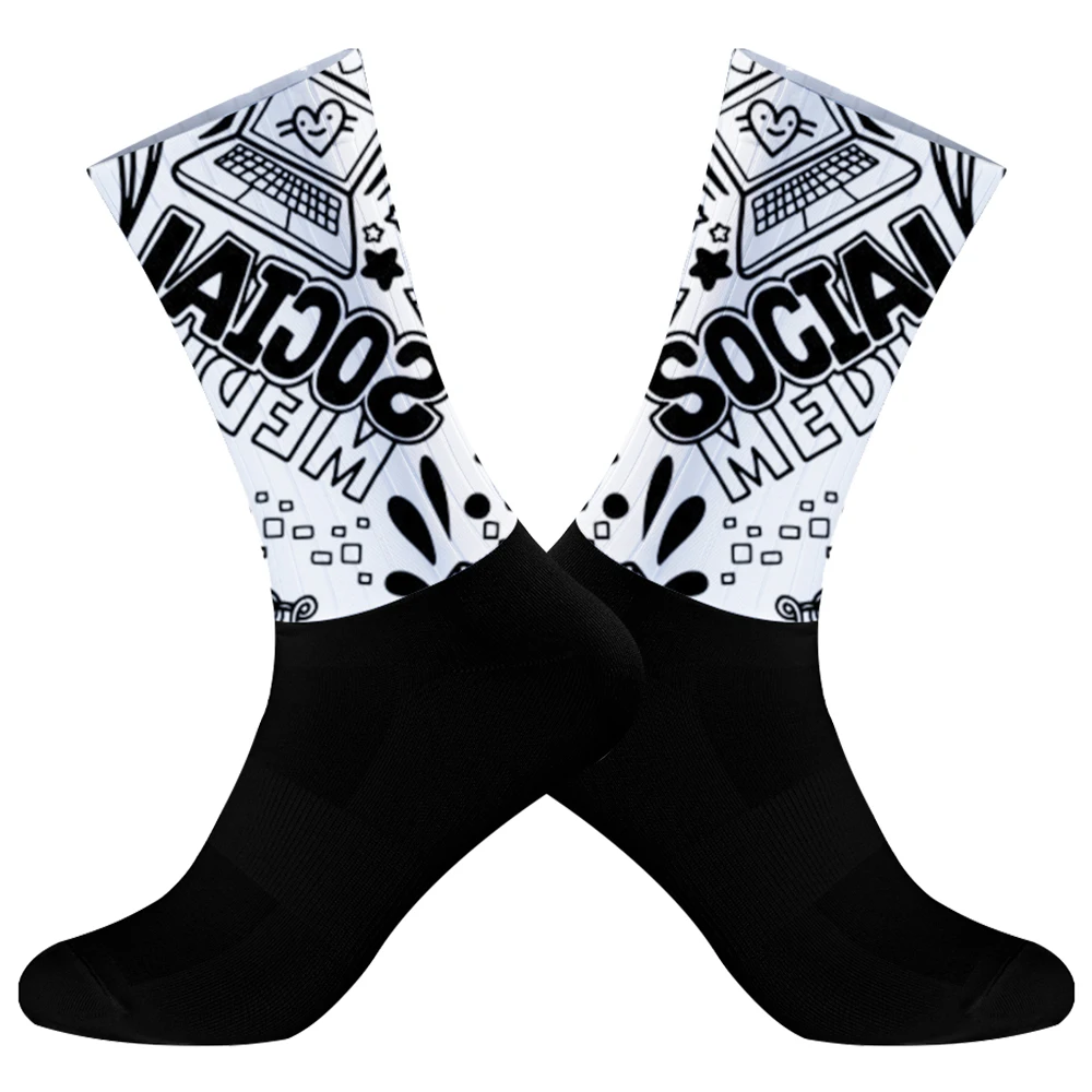 Chaussettes de compression anti-ald sans couture pour vélo, chaussettes de sport de vélo en plein air, nouveau, 2024