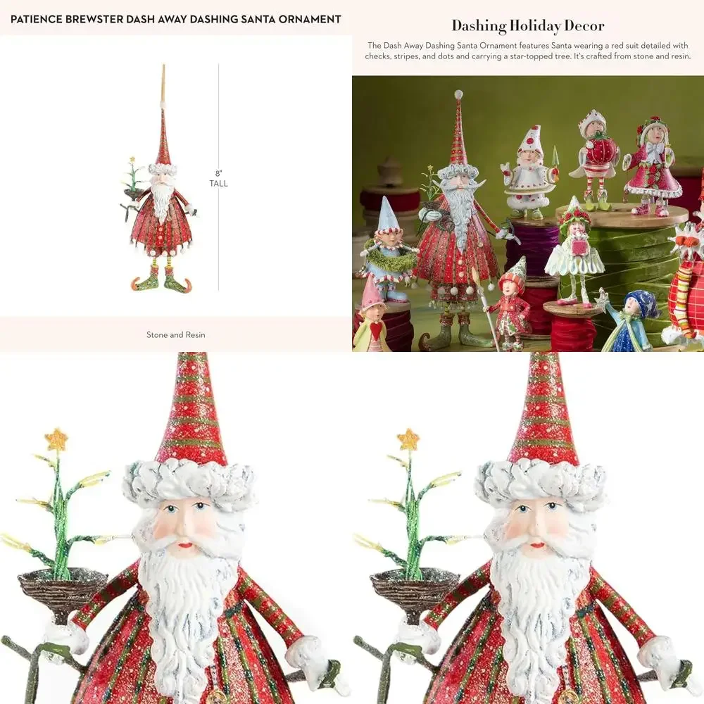 

Рождественское украшение Dash Away Santa, идеально подходящее для декора праздничной елки и праздничных композиций