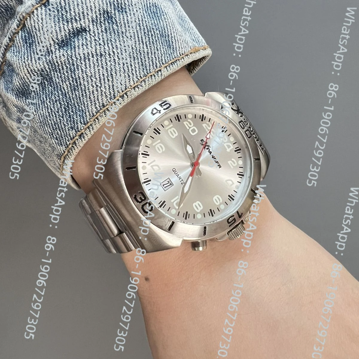 

Высококачественные кварцевые модные ретро цифровые белые дисковые светящиеся мужские часы из нержавеющей стали