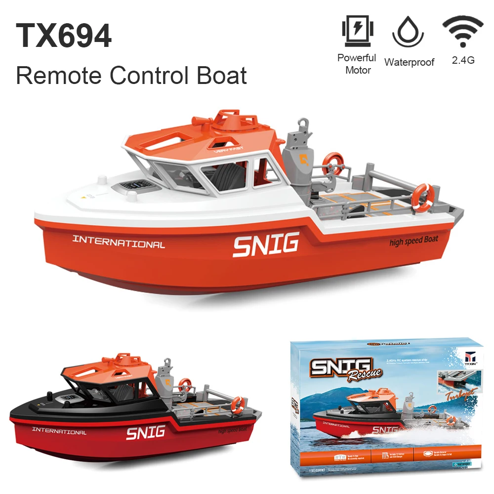1/32 RC Boot 2.4G Borstelloze Afstandsbediening Schip 8 km/u Hoge Snelheid Speedboot Model Elektrische Waterdichte Waterscooter Speelgoed voor Kinderen