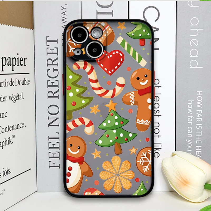 Engraçado natal temático gingerbreadman caso de telefone para samsung galaxy s25 ultra s24 fe s23 s22 plus s21fe 5g à prova de choque capa macia