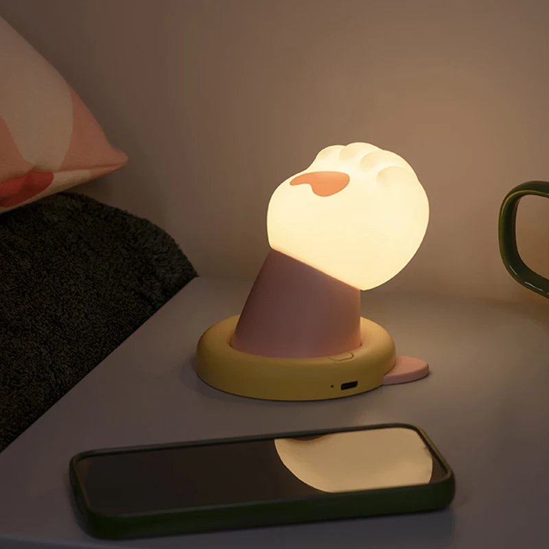 Novelty Silicone Hand Clapping Night Light 3 Level Brightness Fun Sleeping Table Lamp Touch Sensor Nursery Beside Lamp