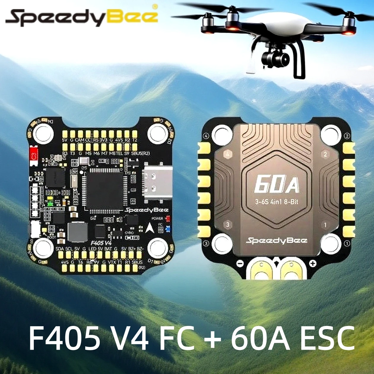 

SpeedyBee F405 V4 BLS 60A Flight Controller ESC Stack 30x30 4in1 Drone FPV Racing Bluetooth for RC Drone Parts