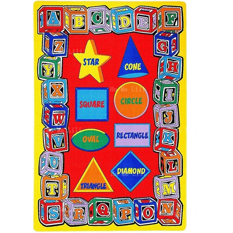 Teaching Abc Blocks Alphabet Balloons Party Kids Boys Girls Children Toddler Educational Flannel Floor Rugs Non Slip Carpet