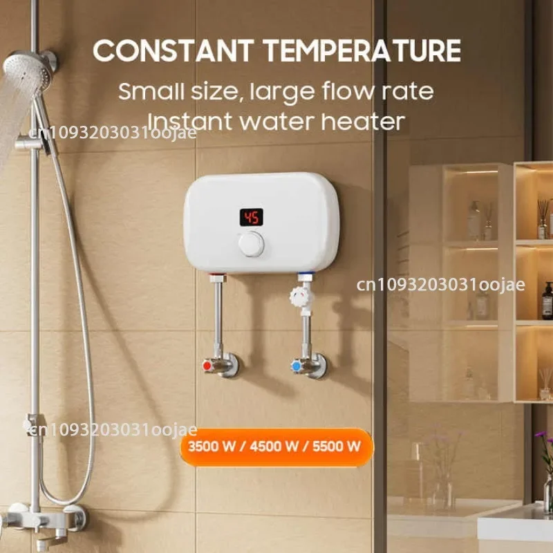 5.5kW Tankless Electric Water Heater,on Demand Instant Endless Water Heater with LED Temperature Display for Whole House Shower