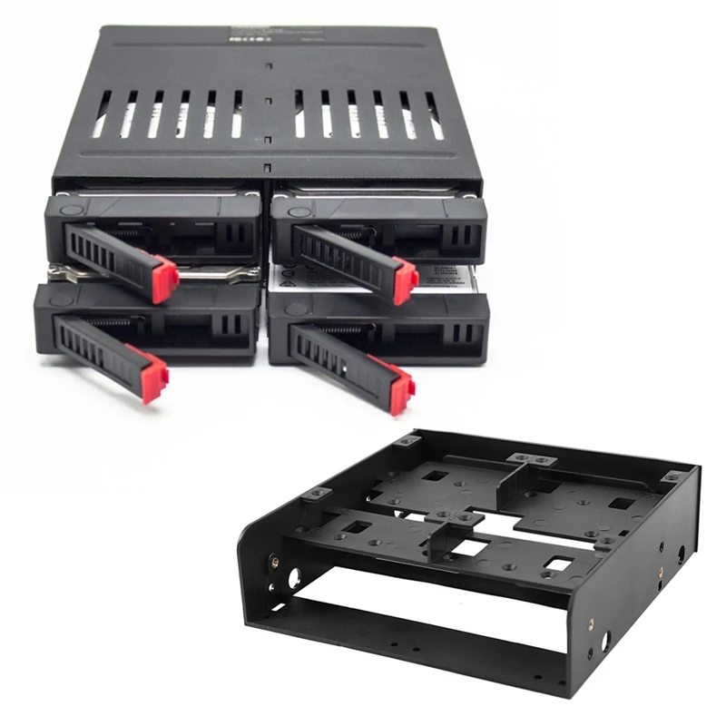 Oimaster 1 Set 2.5 Inch Hard Drive Case Internal Mobile Rack & 1 Set Hard Drive Rack Standard 5.25 Inch Device Comes