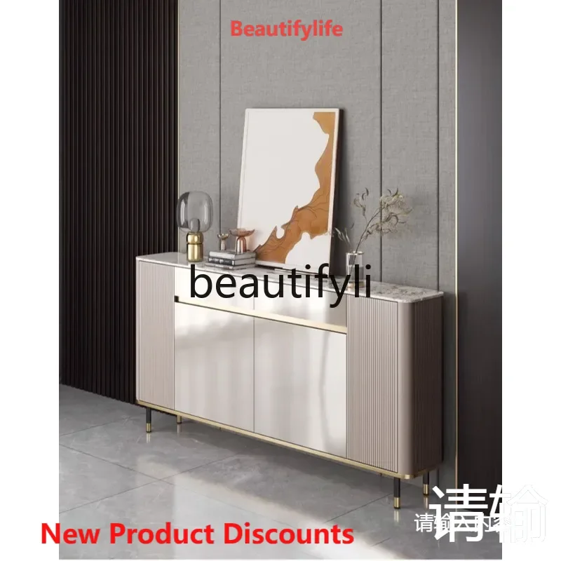 DD45 Ultra-thin dining side cabinet light luxury living room sofa backrest cabinet narrow household tea cabinet storage