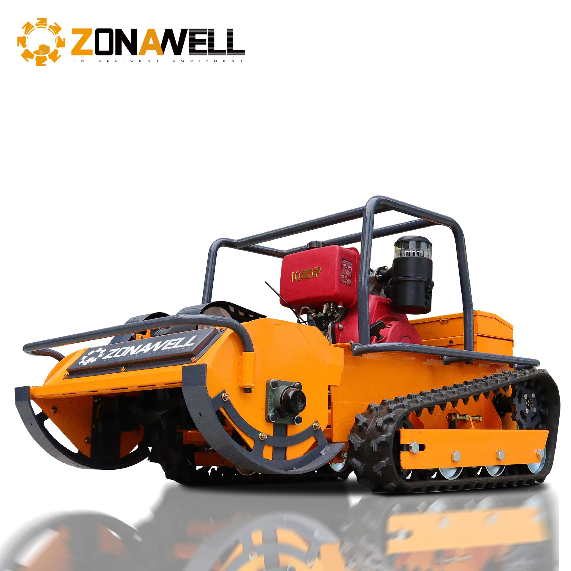 부시 잔디 원격 제어 하이브리드 잔디 깎는 기계 Y자형 블레이드 플레일 잔디 깎는 기계는 다양한 절단 너비로 맞춤 설정할 수 있습니다.