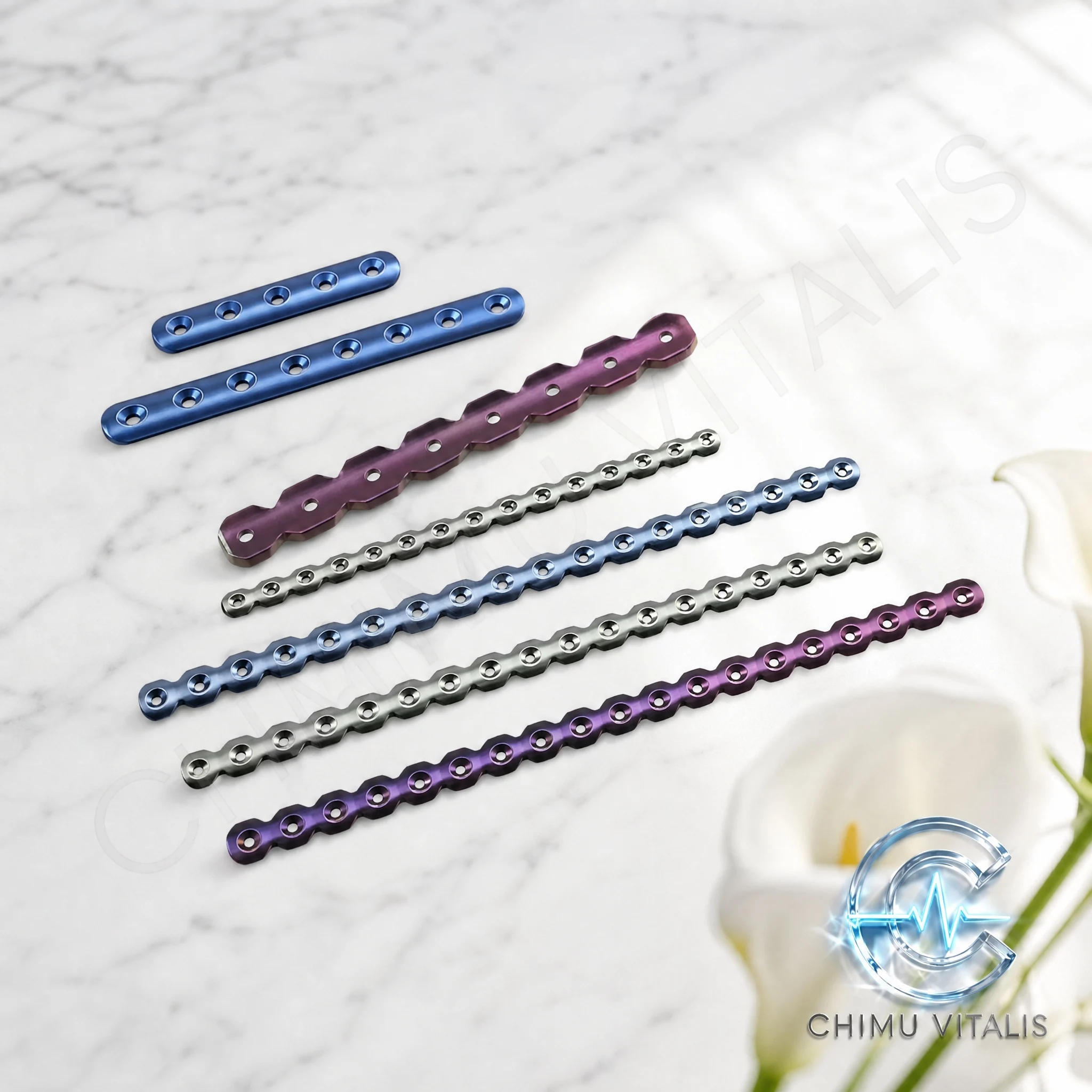 【CHIMU VITALIS】Flat Slide and Reconstruction Plate, 5/8 Hole, 120/140mm Options