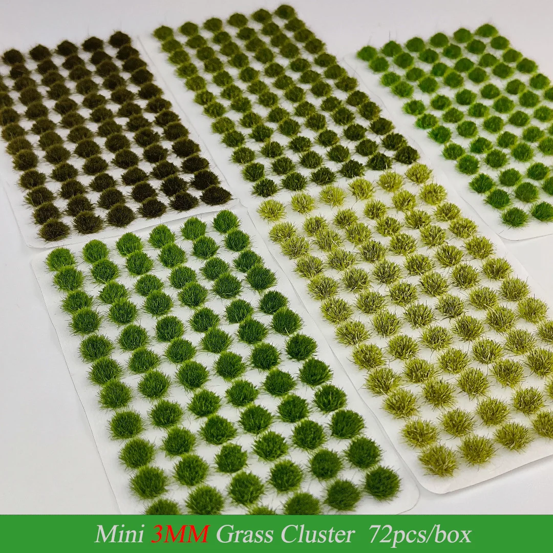 72個/箱 モデルグラス クラスター 3MM 草プラン モデルキット 戦争ゲーム ビルディングサンドテーブル シーン素材 ディオラマアクセサリー