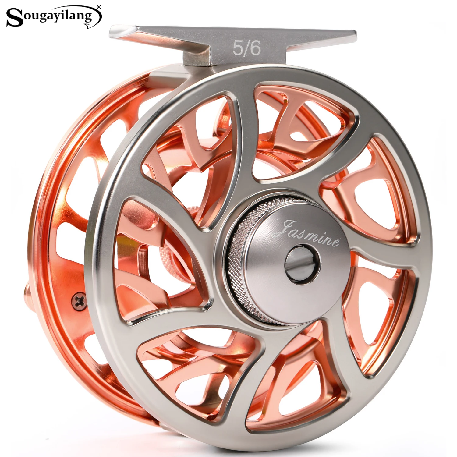 Sougayilang Fliegenrolle, CNC-Bearbeitung, Rahmen aus Aluminiumlegierung, leichtes Design, super glatte Linie, genießen den Spaß beim Fliegenfischen