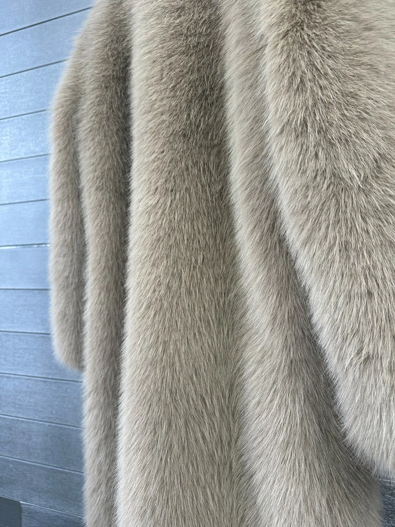 

Длинная теплая куртка из пушистого искусственного меха 2025, новая модная шуба высокого качества, женская зимняя куртка с лацканами на толстом искусственном меху, женская верхняя одежда