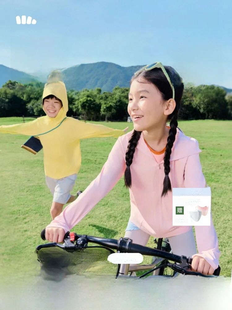 

Детская солнцезащитная накидка Bananain из ледяного шелка: легкая, дышащая, для девочек, для активного отдыха, летняя, на молнии, с капюшоном