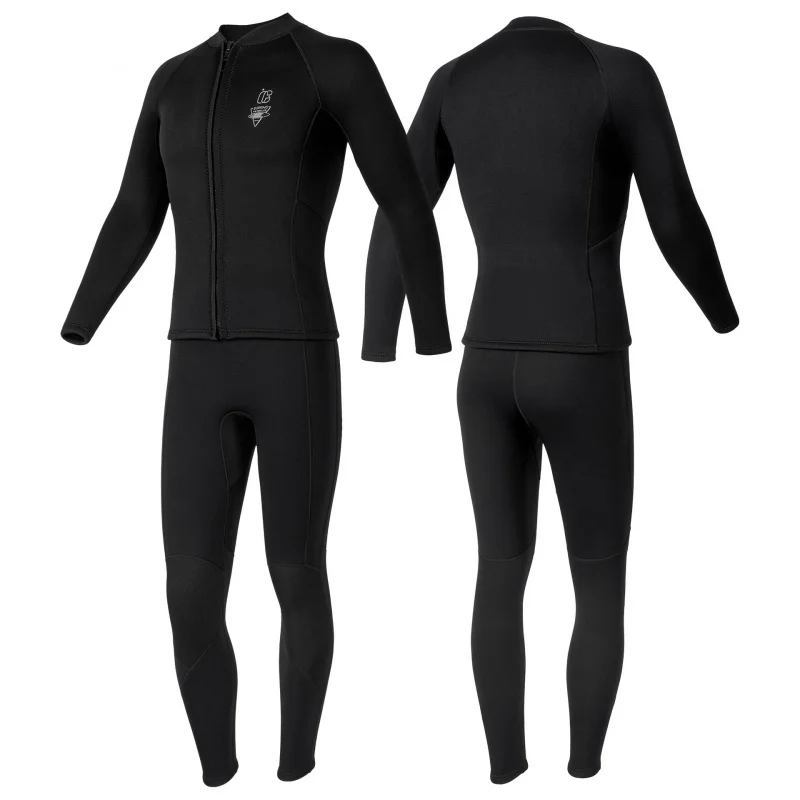 Minsu 3mm Thermal Diving Suit Split Diving Suit Full Set Men's Long Sleeve Cold Protection Sun-Proof Surfing Snorkeling Suit Div