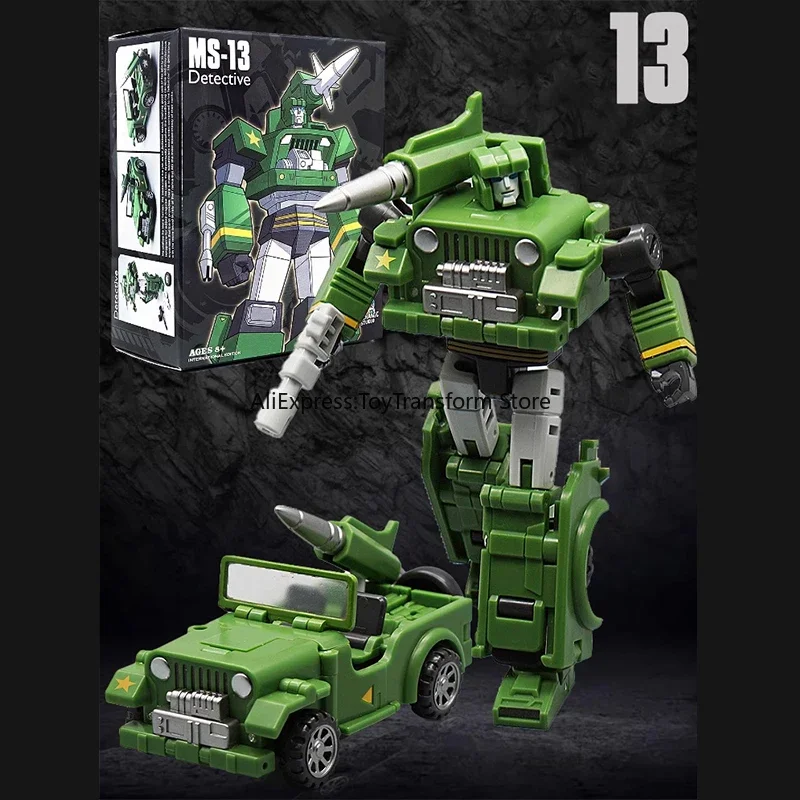 

MFT Small Scale 10cm Transformation MS-13 Detective Green Jeep G1 Animation Toy Figure Model