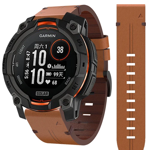 Correa QuickFit de cuero genuino de 22mm y 26mm para Garmin Instinct 3, correa de 50mm y 45mm para pulsera Garmin Instinct 2 Solar 2X E