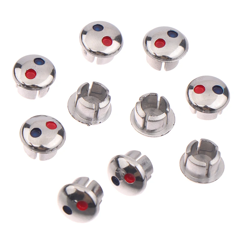 10pcs Faucet Handle Hot Cold Water Sign Red Blue Label Decoration Cover Kitchen Bathroom Mixer Tap Indicate For Faucet Handles