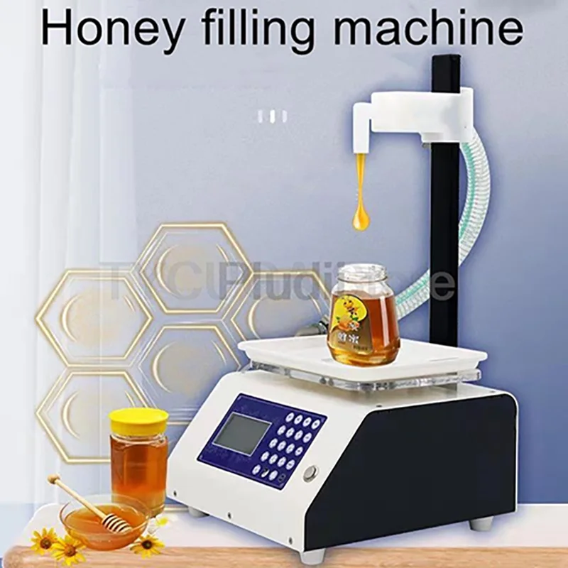

Automatic Viscous Liquid Filling Machine Digital Weight Filling System For Honey Sesame Juice Milk Honey Tahini Paste Pear Oil