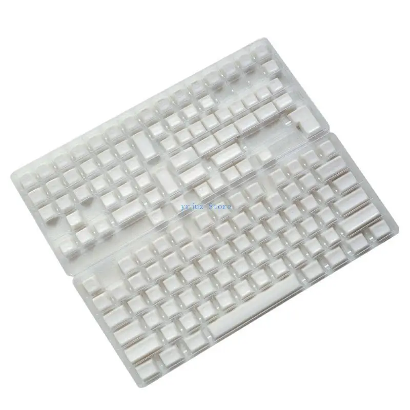 

583D Double Shot White Jade Keycap 142Keys Keycaps Two Color Injections PBT Keycaps