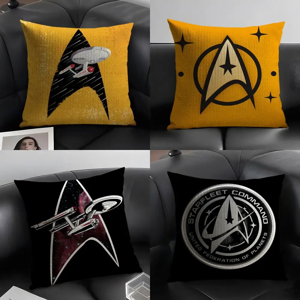 Star T-Trek ShipP Brand Cushion Cover Natural Linen Organic Fabric Double-Sided Printing Sofa Home Decor Gift Pillow Case