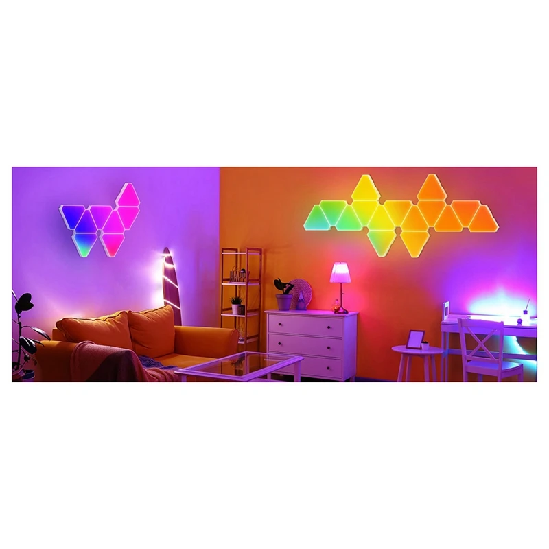 Smart RGB DIY LED Atmosphere Lights Triangle Wall Light Bedroom Lamp APP Music Sync Game Room TV (Bluetooth)