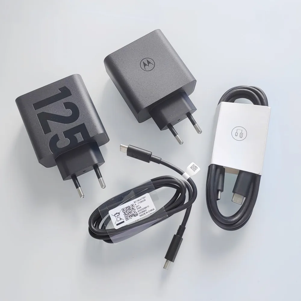 

For Motorola Edge 70 60 50 Pro X50 Ultra 125W Fast Charger EU Power Adapter PD Type C Cable For Moto X30 X40 Pro Razr50 S50 Neo