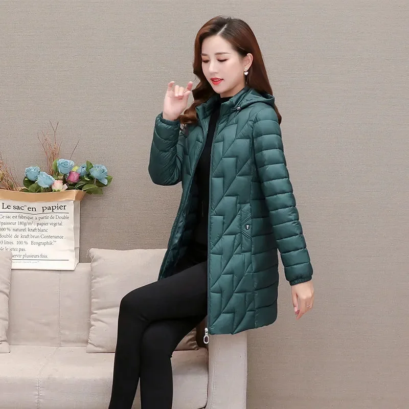 Women\'s Winter Jacket 2022 New Long Parkas Thick Warm Snow Coats Female Hooded Cotton Padded Parka Jacket for Woman Coat 6XL