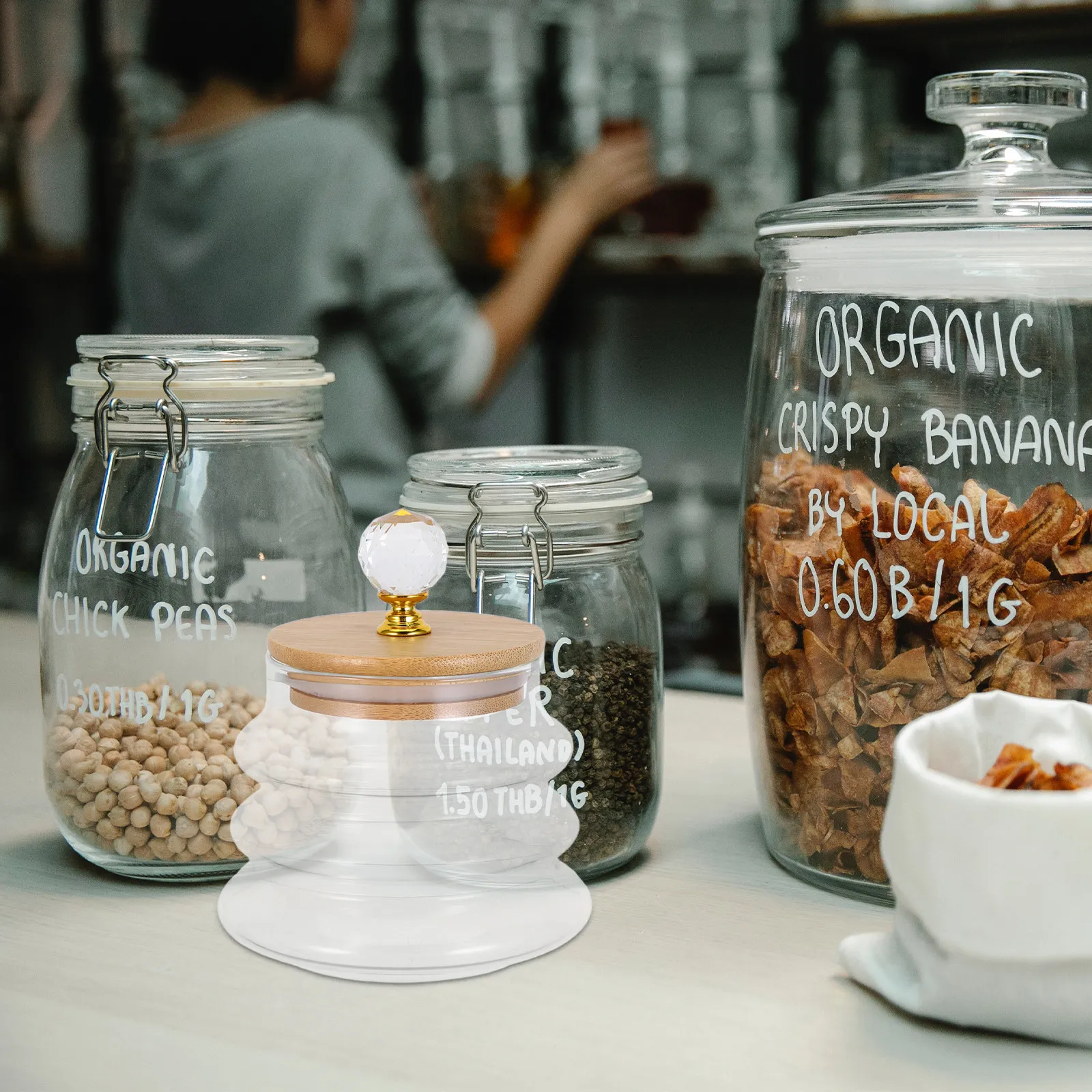 Clear Glass Storage Jar Airtig - огляд і ціна Coffee Tea Bean Leaf