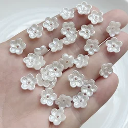 60pcs 12mm ASB white petal loose beads for jewelry making DIY handicraft brooch earrings accessories flower beads