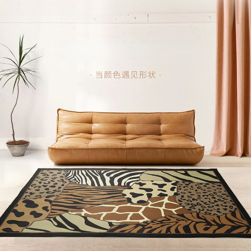 Modern Carpets for Living Room Leopard Print Bedroom Decor Carpet Retro Large Area Rugs Washable Lounge Rug Home Non-slip Mat