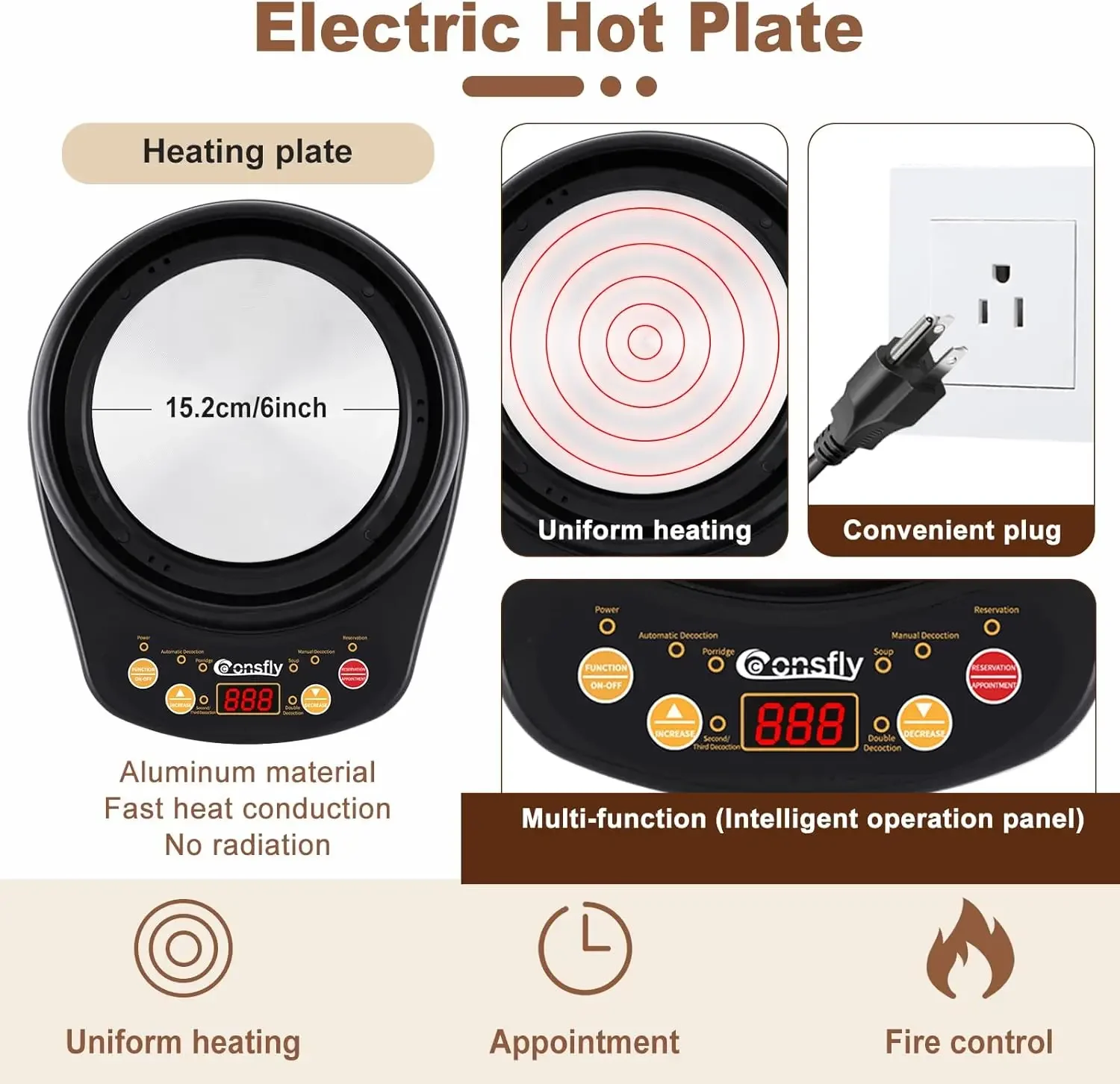 Olla para medicamentos, cocina eléctrica para hierbas medicinales, 4,22 cuartos, 110V, tetera eléctrica de cerámica china para hierbas dentro de 1200g