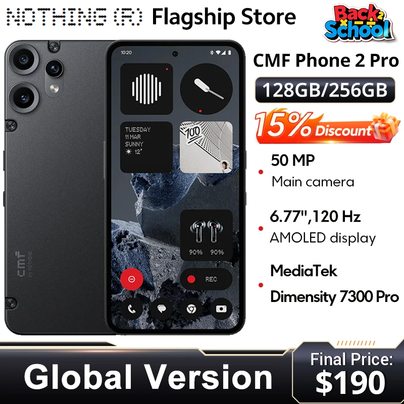CMF Phone 2 Pro Глобальная версия Смартфон MediaTek Dimensity 7300 Pro 5G 5000 мАч 6,77 AMOLED 120 Гц Основная камера 50 МП NFC CMF Phone 2 Pro Глобальная версия Смартфон MediaTek Dimensity 7300 Pro 5G 5000 мАч 6,77 AMOLED 120 Гц Основная камера 50 МП NFC