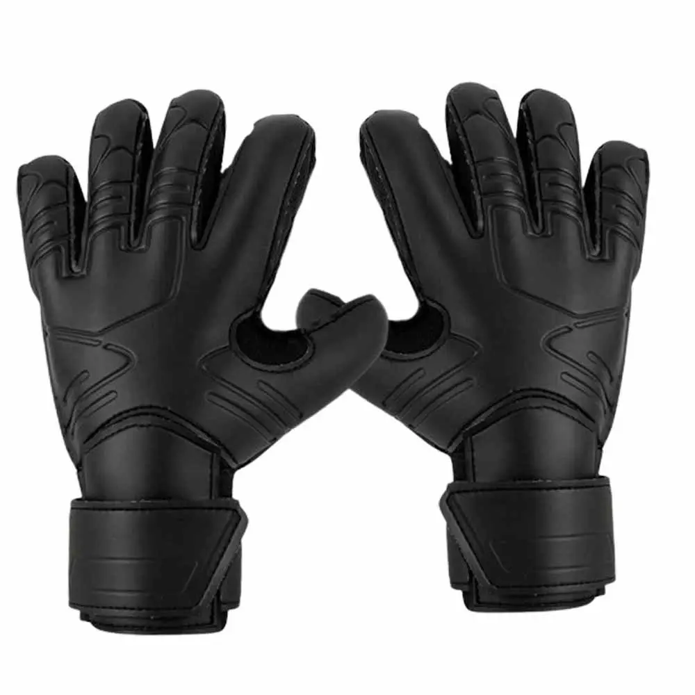 Finger Protection Goalie Gloves Wear-Resistant Black Latex Soccer Gloves Handguard Thickened Football Goalkeeper Gloves