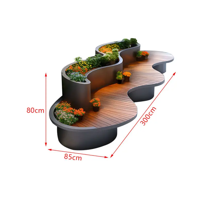 في الهواء الطلق فيلا فناء صندوق زهور مقعد مزيج مربع الترفيه كرسي انتظار البلدية زهرة فتحة زهرة