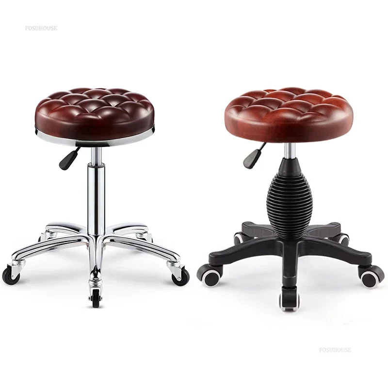 #Beauty Salon Special Barber Chairs Rotating Lift Pulley Stool Salon Furniture Modern Nail Art Barber Shop Large Work Chairs C N