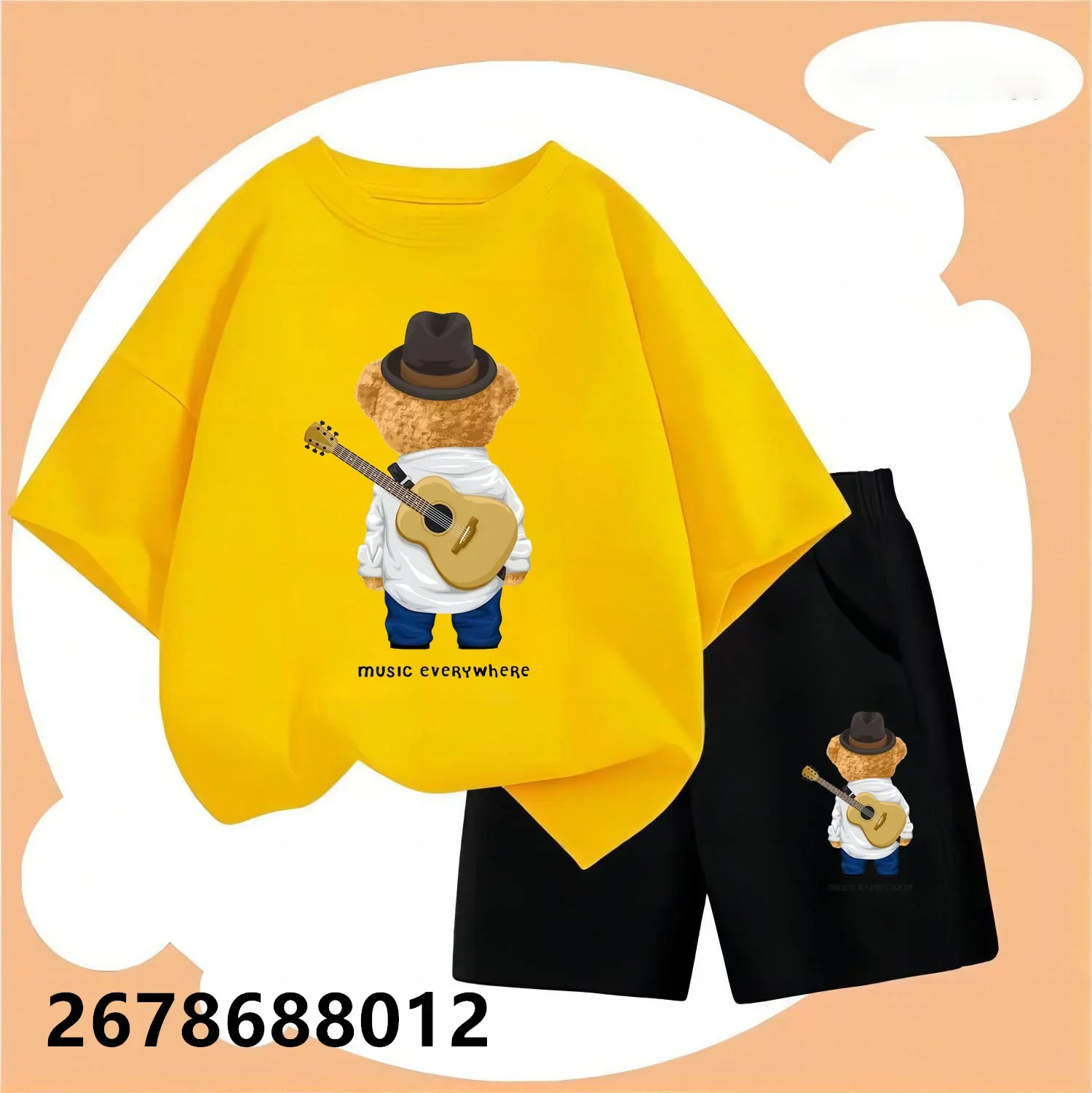 Summer Baby Girls Clothes Set Children Boy Cartoon Bear Tshirts and Shorts 2 Pieces Suit Kid Casual Top Bottom Outfit Tracksuit