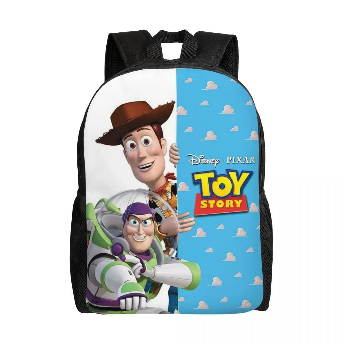 Sac à dos personnalisé pour ordinateur portable Toy Story Woody et Buzz, sac à livres de base pour hommes et femmes, pour étudiants, sac Disney