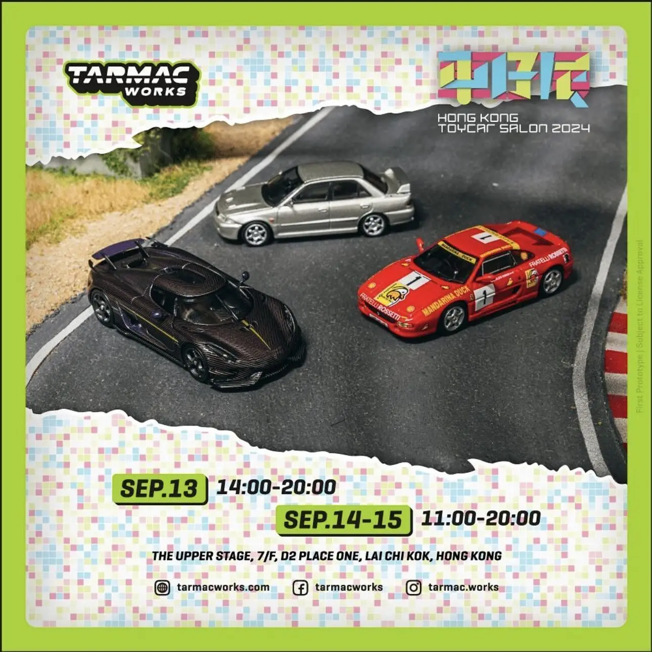 

TW 1:64 All Carbon Regera F355 Evolution GSR 2024, Гонконг, выставочная ограниченная коллекция литых моделей автомобилей, игрушка Tarmac Works