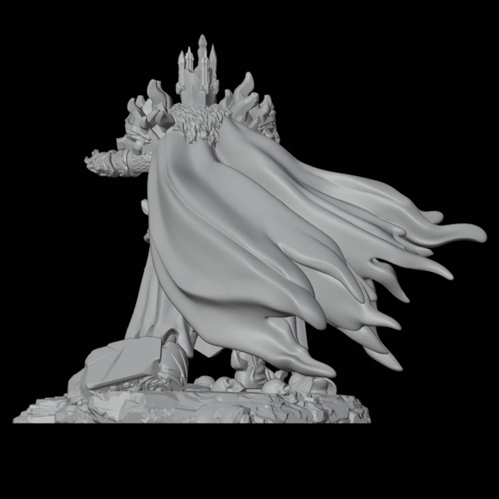 1/24 Skeleton King Grey Resin Figurine Toy Unpainted GK Doll Unassembled 3D Print Assembly Miniature Reduction Statue Toys