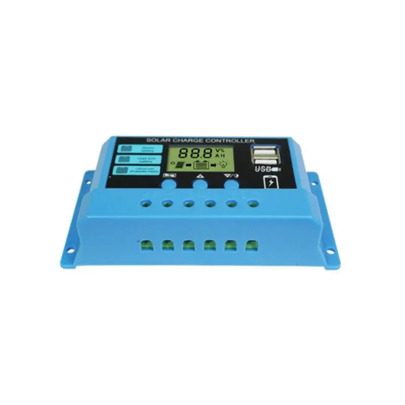 【HOT A69Z!】30A PWM 12V 24V Solar Charge Controller PV Regulator Dual USB Port Lithium Iron Lifepo4 Battery Stabilizer