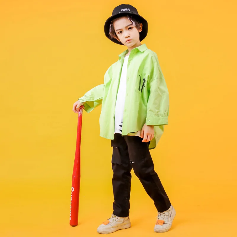 

Hip Hop Kids Ballroom Dancing Costumes for Girls Boys Jazz Dance Clothes Stage Wear Child Party Show T Shirts Pants Suit Perform